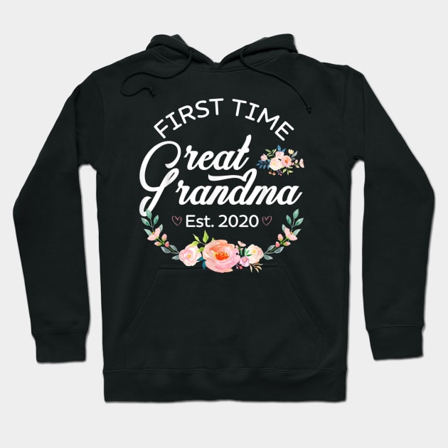 Womens Promoted to Great Grandma Est 2020 First Time Gift Hoodie by sousougaricas